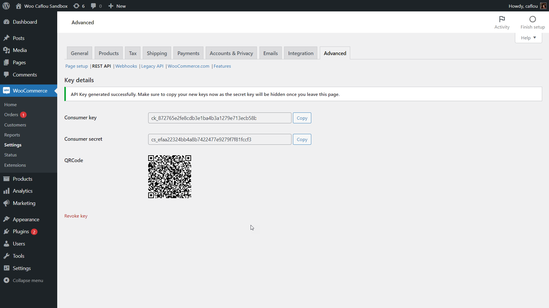 WooCommerce - API credentials - 02